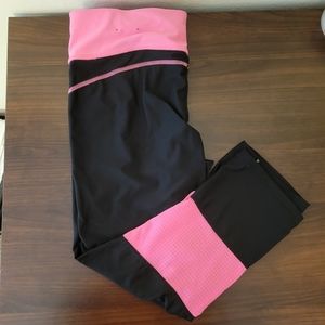 Pink and Black Cropped Leggings